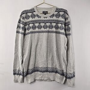 Retreat Wool Cotton Fair Isle Nordic Scandi Scandinavian Sweater Mens Size M